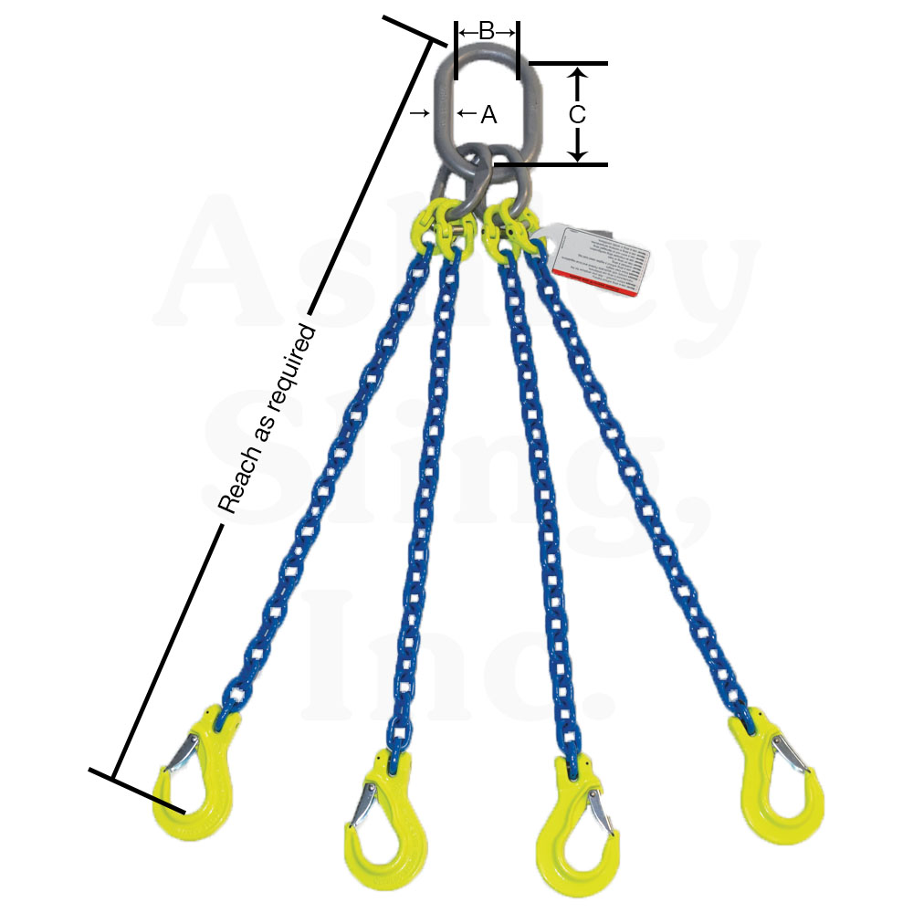 4ft - 8in 4 Leg Chain Lifting Bridal - Cables, Chains & Lifting Devices